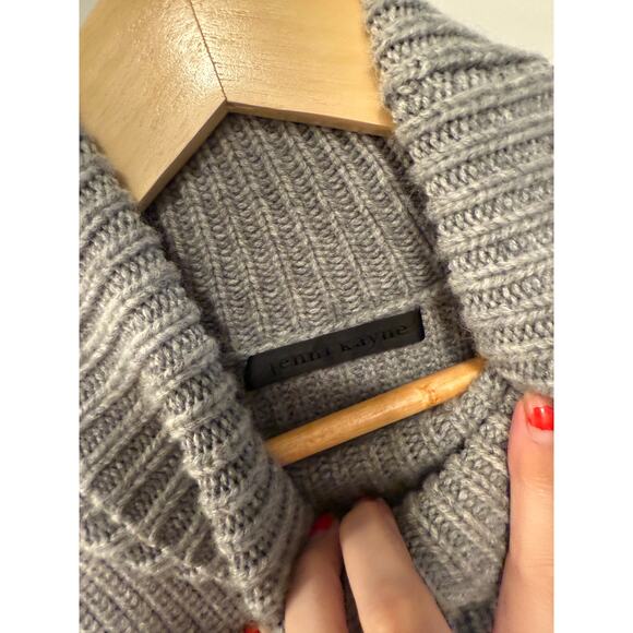 NEW! Jenni Kayne XS Oversized 100% Cashmere $545 Turtleneck Sweater Boxy Gray - Picture 10 of 11